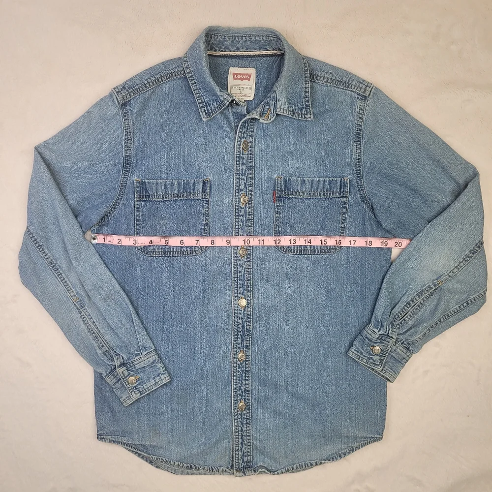 LEVI'S men's classic fit denim long sleve small - Picture 2 of 8